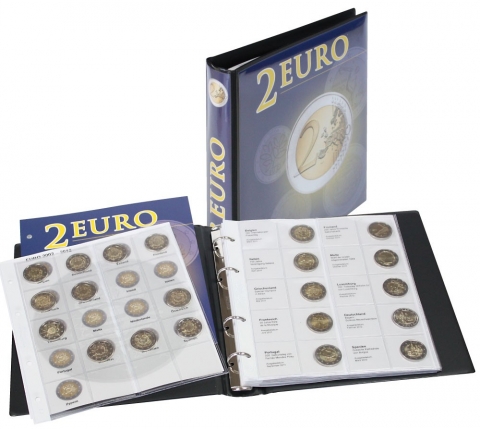 Set Vordruckalbum mit Vordruckblättern für 2 EURO-Gedenkmünzen, Band 1