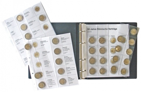 Set Vordruckalbum mit Vordruckblättern für 2 EURO-Gedenkmünzen, Band 1