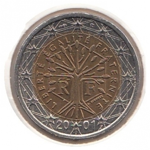2 Euro Kursmünze Frankreich 2001