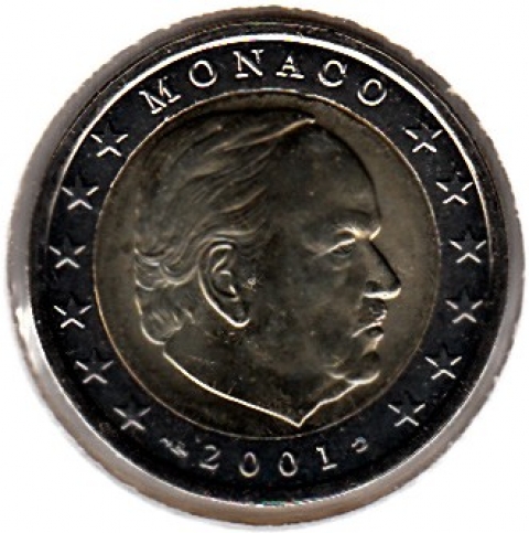 2 Euro Kursmünze Monaco 2001