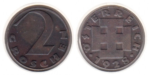 2 Groschen Österreich 1928