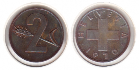 2 Rappen Schweiz 1970