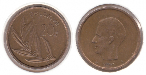 20 Francs Belgien 1981