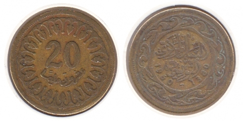 20 Millim Tunesien AH1380/AD1960