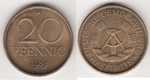 20 Pfennig DDR 1989