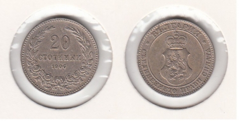 20 Stotinki Bulgarien 1906