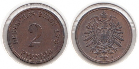 2 Pfennig Deutsches Reich 1875J