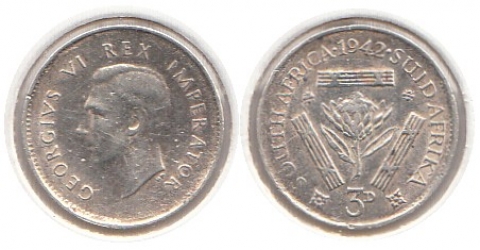 3 Pence Südafrika 1942