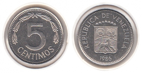 5 Centimos Venezuela 1986