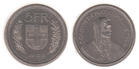5 Franken Schweiz 1982