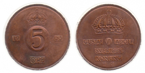 5 Öre Schweden 1953