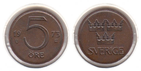 5 Öre Schweden 1973U