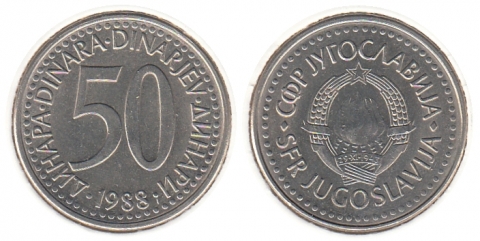 50 Dinara Jugoslawien 1988