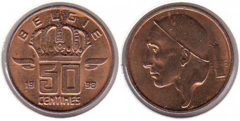 50 Centimes Belgien 1998