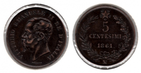 5 Centesimi Italien 1861M