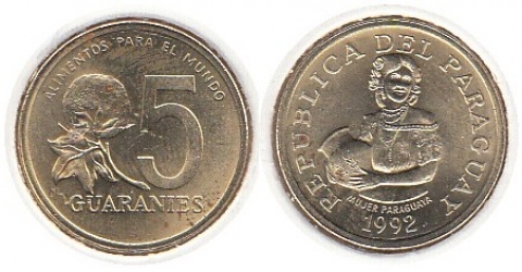 5 Guaranies Paraguay 1992