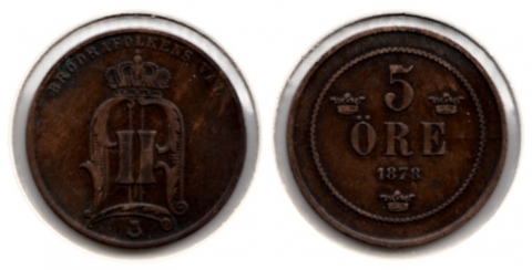 5 Öre Schweden 1878