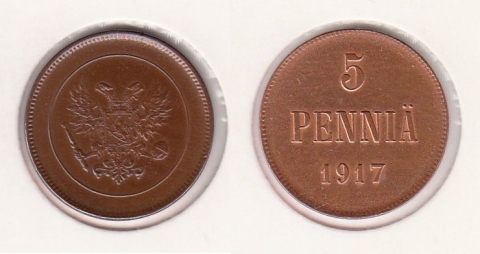 5 Penniä Finnland 1917