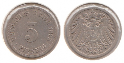 5 Pfennig Deutsches Reich 1898A
