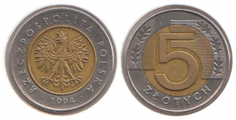 5 Zloty Polen 1994