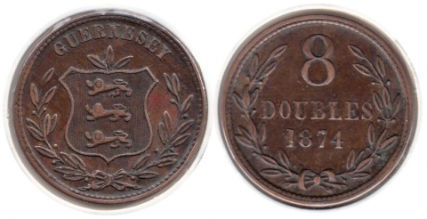 8 Doubles Guernsey 1874