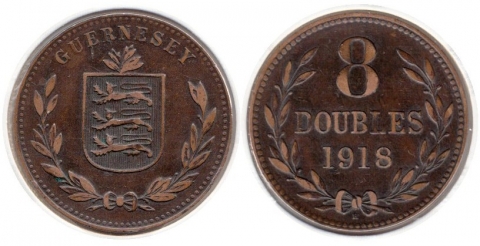 8 Doubles Guernsey 1918H