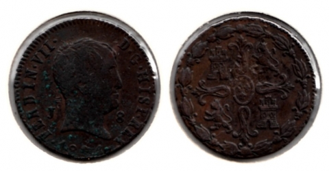 8 Maravedis Spanien 1824