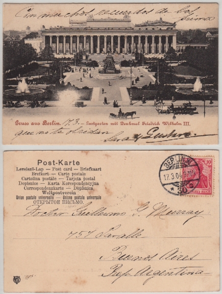 AK Berlin, Lustgarten mit Denkmal