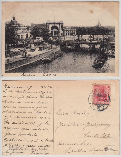 AK Berlin, Moltkebrücke und Lehrter Bahnhof