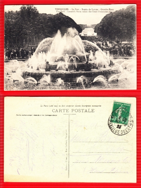 AK Versailles, Brunnen im Park