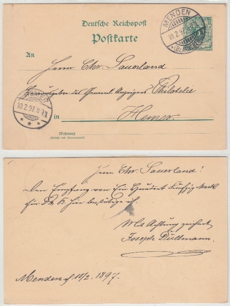 Postkarte Menden