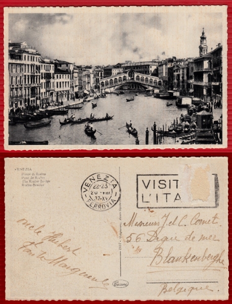 AK Venedig, Rialtobrücke 1937