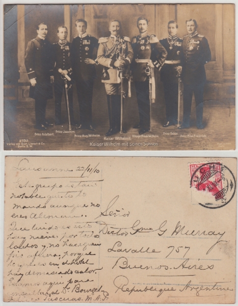 AK Kaiser Wilhelm mit seinen Söhnen