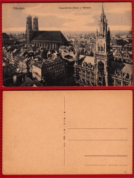 AK München, Frauenkirche u. Rathaus