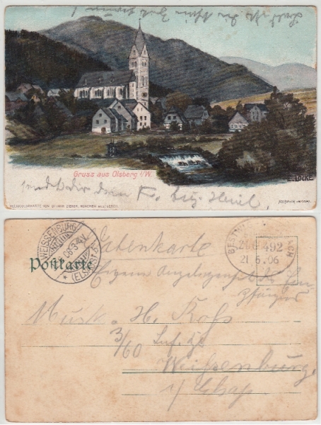 AK Olsberg mit Kirche