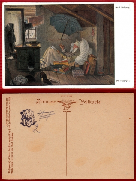 AK Carl Spitzweg, Der arme Poet