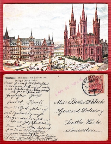 AK Wiesbaden, Marktplatz